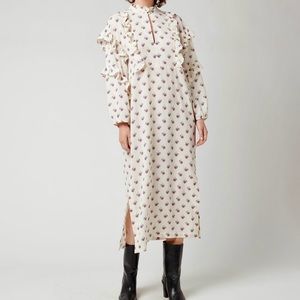 NWOT$298 Baum Und Pferdgarten Ahadi Dress Midi Ruffle Floral Fannik Flower M